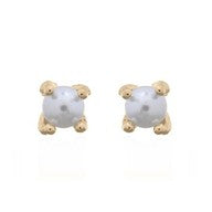 Stud earrings with 3 mm pearl in 8 kt gold (333)